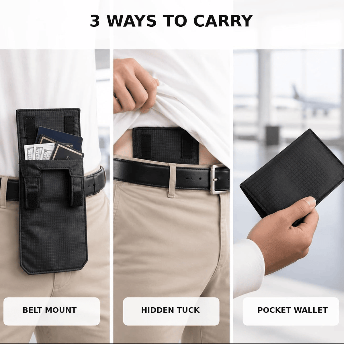 Hidden Travel Money Belt Wallet