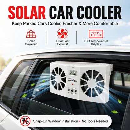 ⏳Time-Limited Special⏰Solar Powered Car Exhaust Fan– Dual Turbo Ventilation & Temperature Display☀️