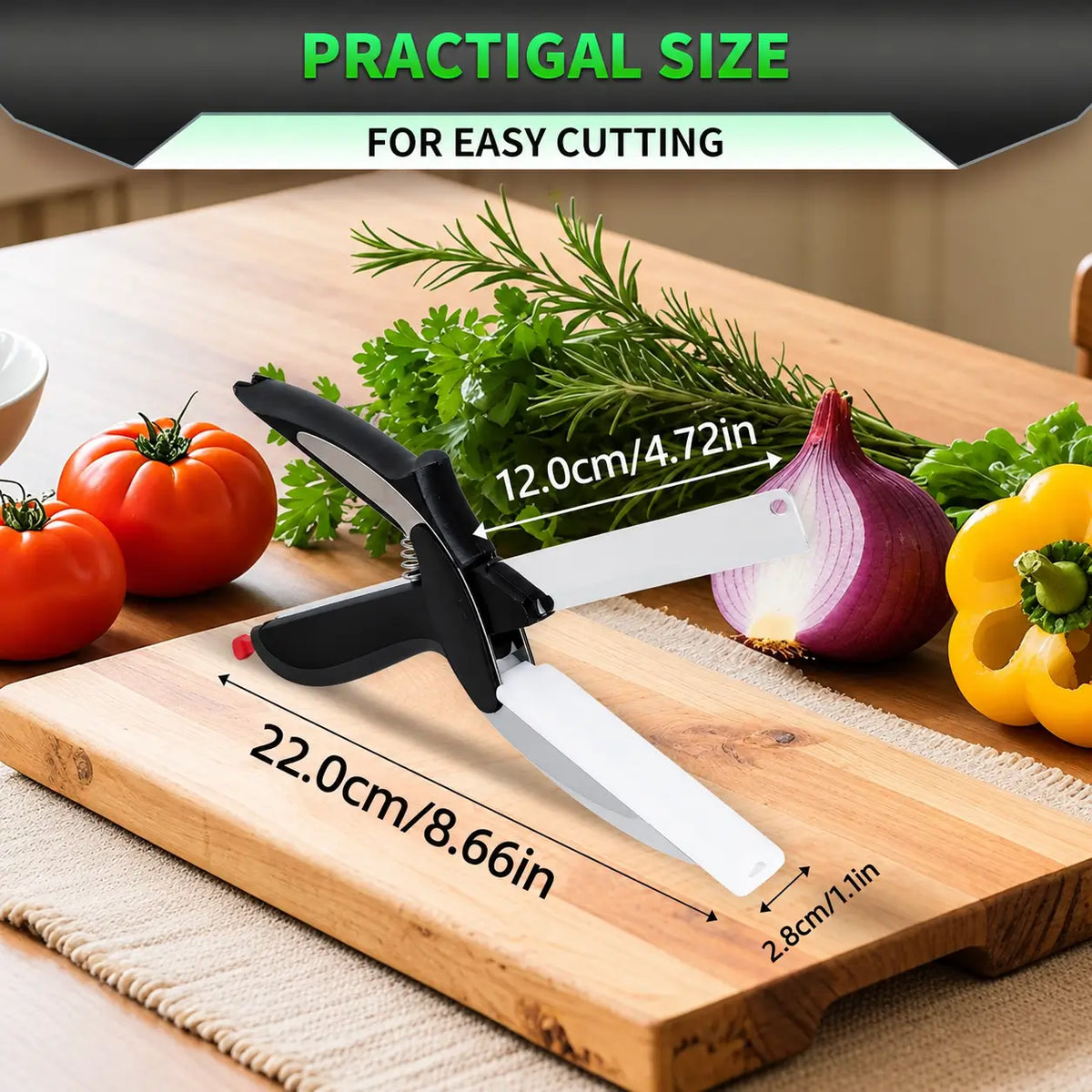 ✂️ 50% OFF 2-in-1 Kitchen Scissors – Heavy-Duty Food Cutter with Built-In Cutting Board