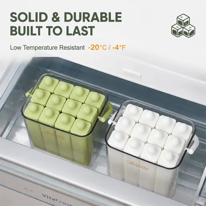 🍦 Silicone Ice Stick Tray with Storage Caddy