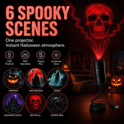 🎄👻 ✨ Plug & Play HD Holiday Projector for Christmas & Halloween Decor