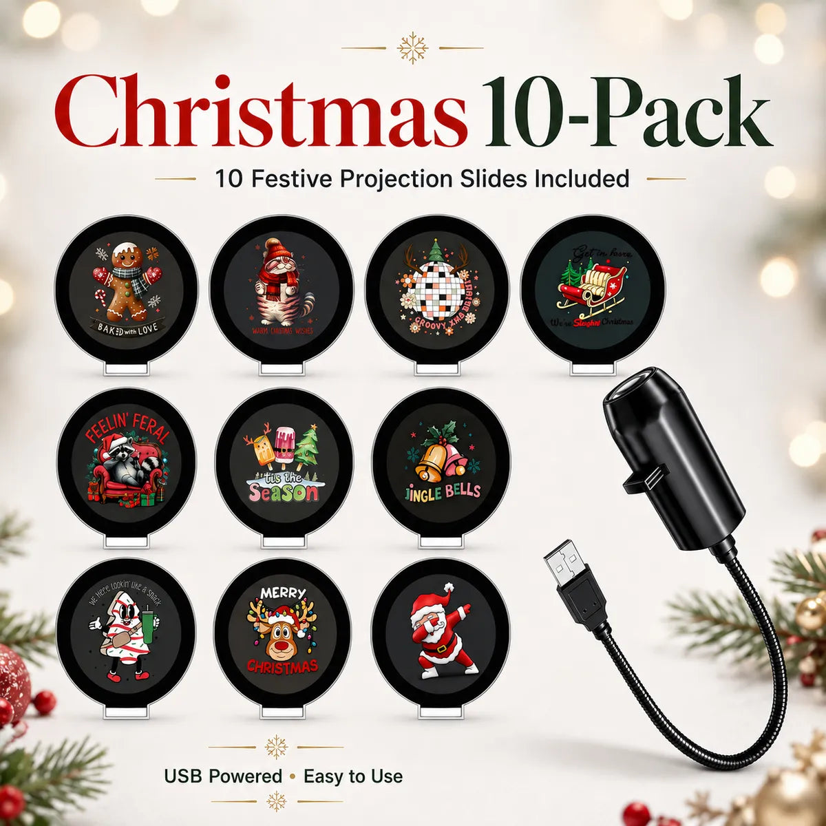 🎄👻 ✨ Plug & Play HD Holiday Projector for Christmas & Halloween Decor