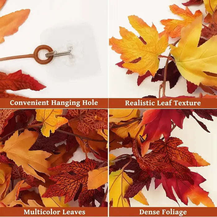 Lighted Fall Maple Leaf Garland