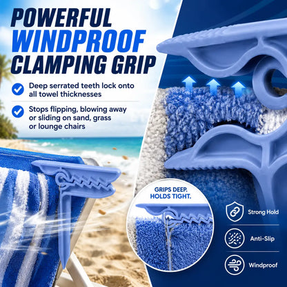 Beach Towel Wind Clips – Integrated Sand Anchor Design