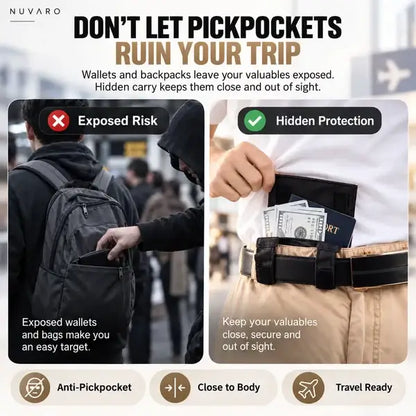 Hidden Travel Money Belt Wallet
