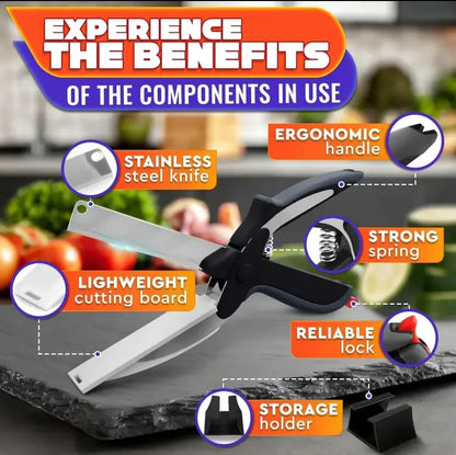 ✂️ 50% OFF 2-in-1 Kitchen Scissors – Heavy-Duty Food Cutter with Built-In Cutting Board