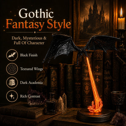 Light-Up Dragon Fire Bookshelf Lamp
