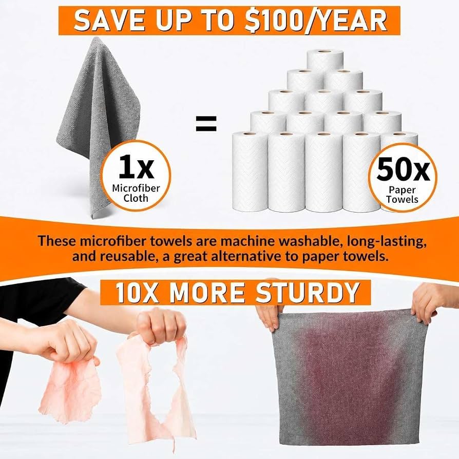 ♻️Reusable Microfiber Paper Towels Roll🧻
