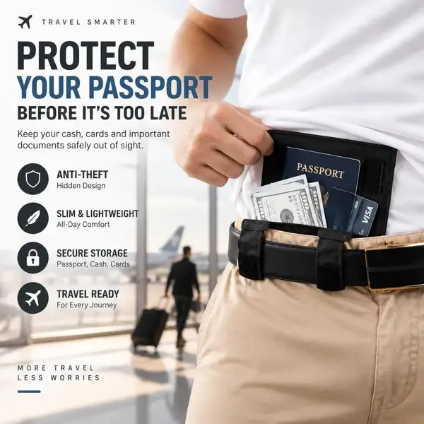 Hidden Travel Money Belt Wallet