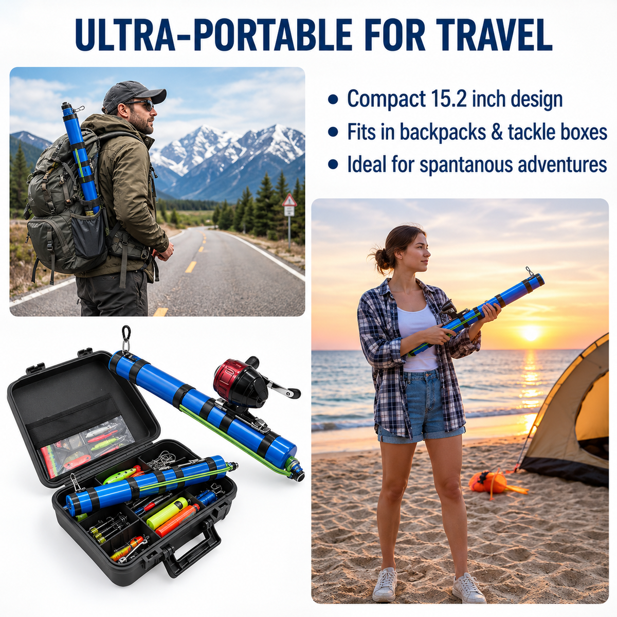 Catapult fishing rod + reel kit