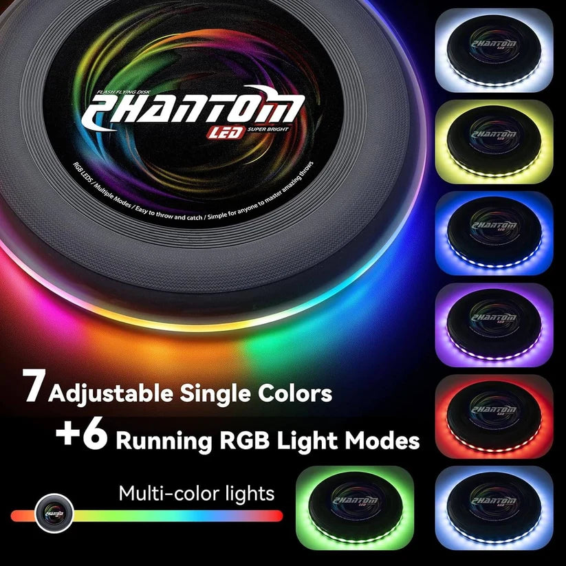 LED Flying Disc with 13 Dynamic Light Modes