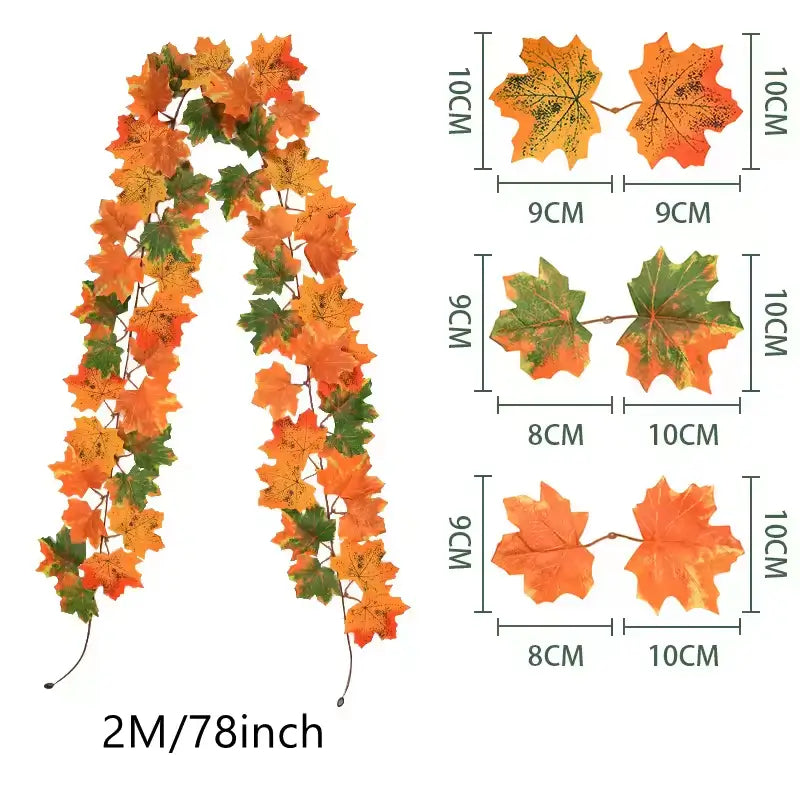 Lighted Fall Maple Leaf Garland