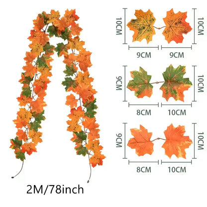 Lighted Fall Maple Leaf Garland