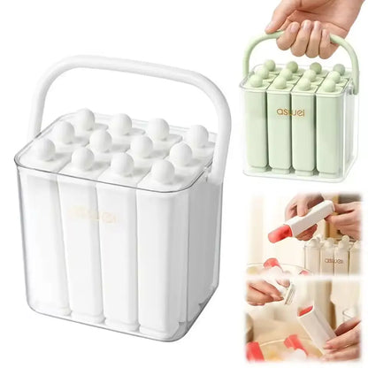 🍦 Silicone Ice Stick Tray with Storage Caddy
