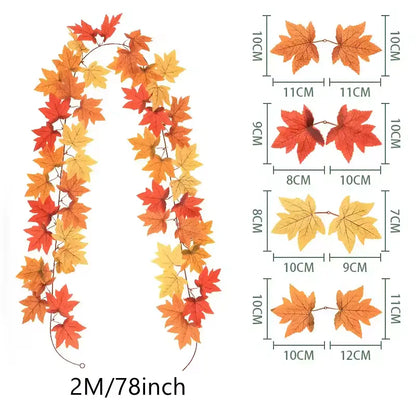 Lighted Fall Maple Leaf Garland
