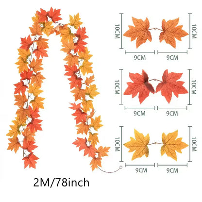 Lighted Fall Maple Leaf Garland