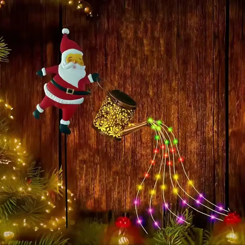 🎅Santa Watering Can Light – Brighten Your Garden with Holiday Magic!✨