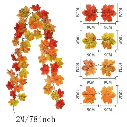Lighted Fall Maple Leaf Garland