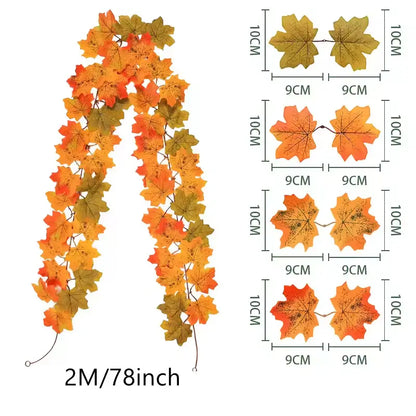 Lighted Fall Maple Leaf Garland