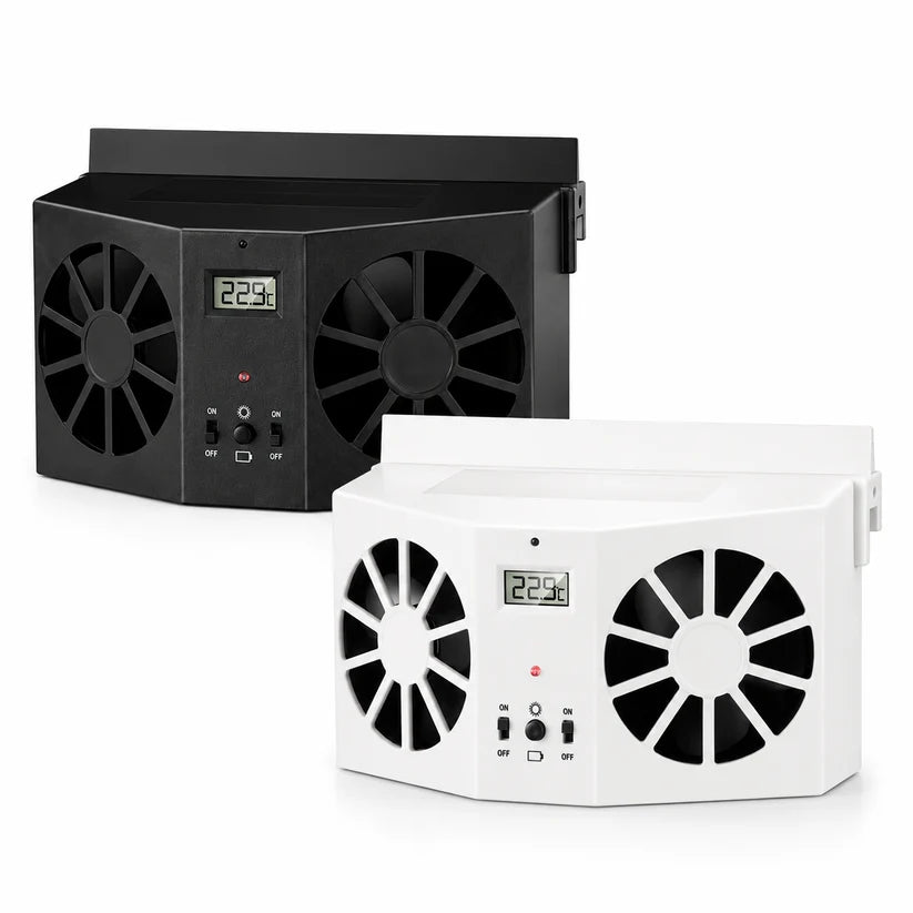 ⏳Time-Limited Special⏰Solar Powered Car Exhaust Fan– Dual Turbo Ventilation & Temperature Display☀️