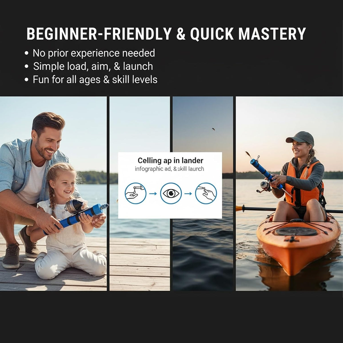 Catapult fishing rod + reel kit