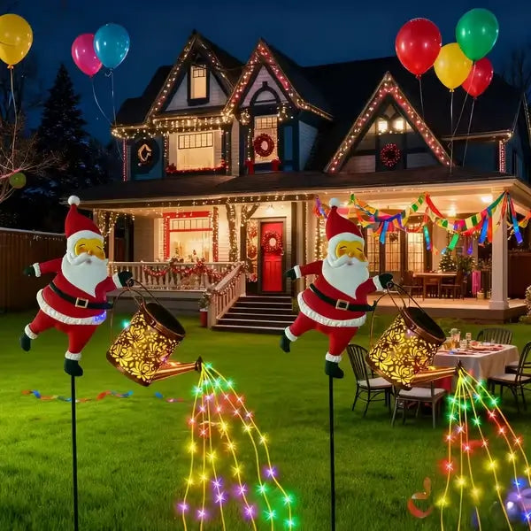 🎅Santa Watering Can Light – Brighten Your Garden with Holiday Magic!✨