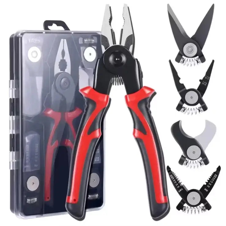 🔥 Multifunctional 5-in-1 Interchangeable Head Pliers Tool Set 🔧
