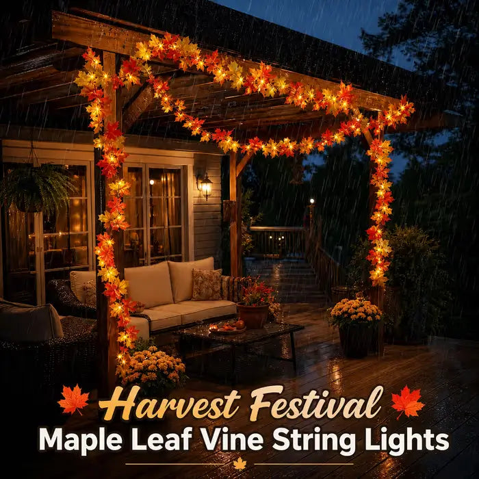Lighted Fall Maple Leaf Garland