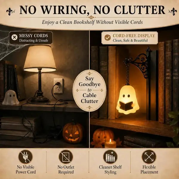 👻Bookshelf Decor Light Warm LED Hanging Lantern