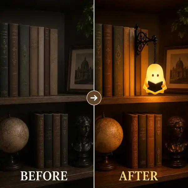 👻Bookshelf Decor Light Warm LED Hanging Lantern