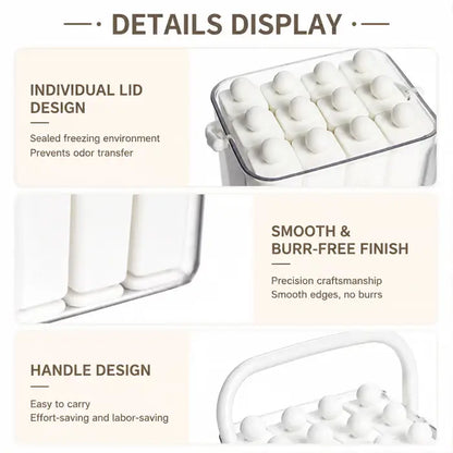 🍦 Silicone Ice Stick Tray with Storage Caddy