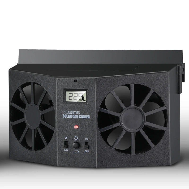⏳Time-Limited Special⏰Solar Powered Car Exhaust Fan– Dual Turbo Ventilation & Temperature Display☀️