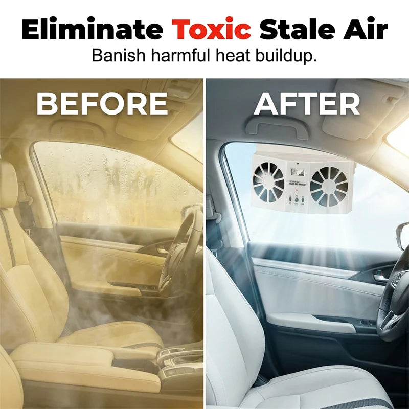 ⏳Time-Limited Special⏰Solar Powered Car Exhaust Fan– Dual Turbo Ventilation & Temperature Display☀️