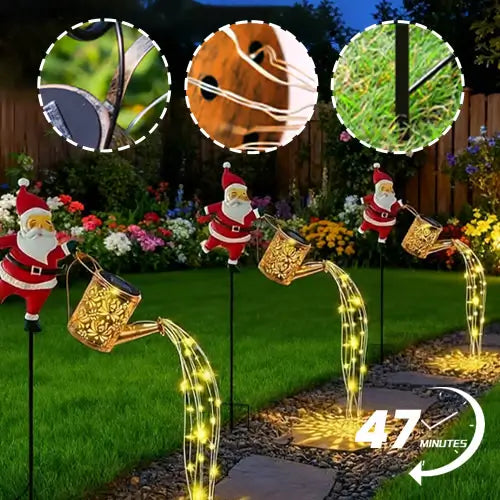 🎅Santa Watering Can Light – Brighten Your Garden with Holiday Magic!✨